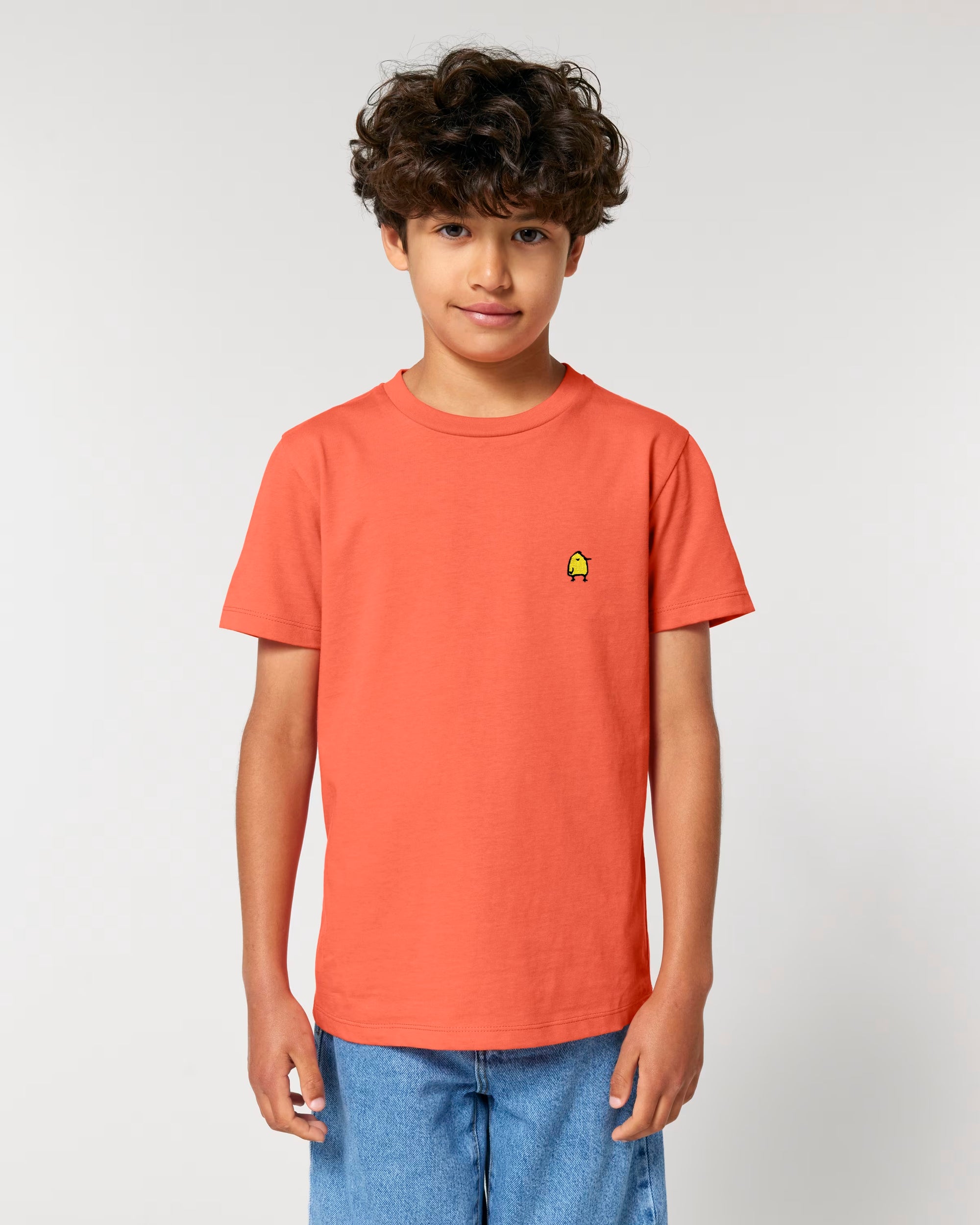 Camiseta Chorlito modelo Niño Bordado en color Naranja Fiesta