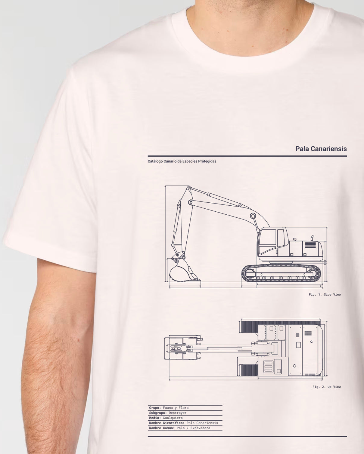 Camiseta Chorlito detalle Pala Canariensis en color Blanco Vintage